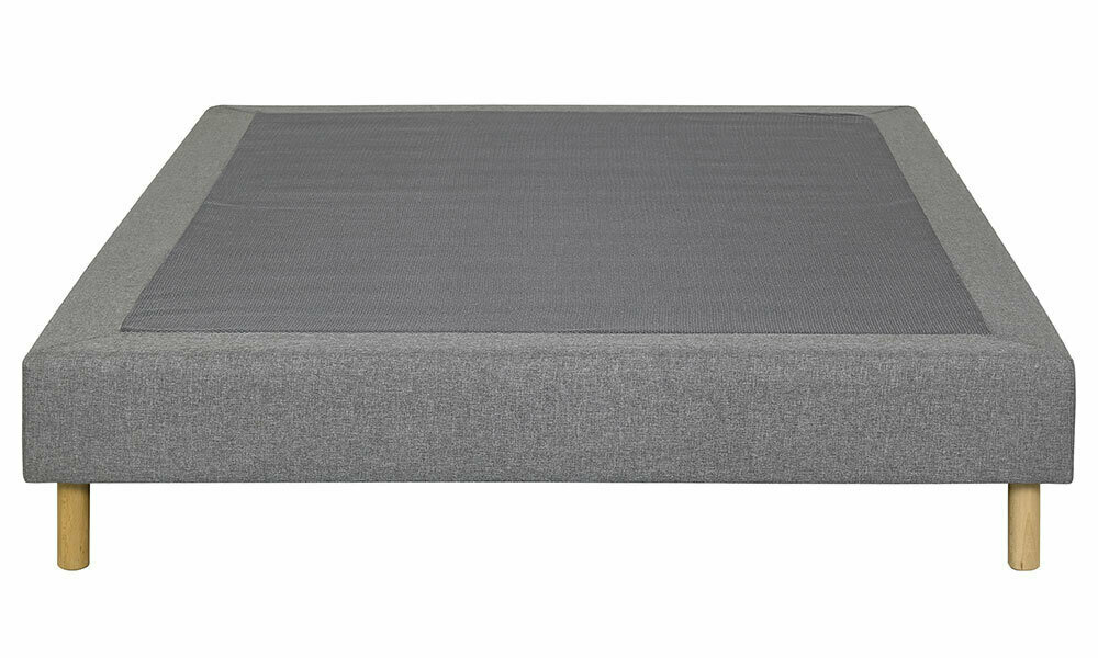 ND - Sommier 140x190 cm Tapissier déhoussable housse lavable Gris + Pieds  en 20 cm 2 x 13 Lattes - opale- revetement Tissu PVC - Cdiscount Maison