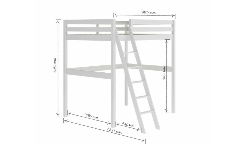 Dimensions du lit Cargo deux couchages blanc