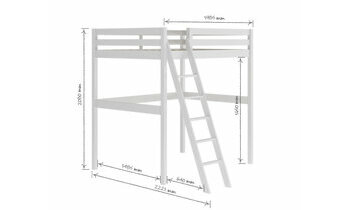 Dimensions du lit Cargo deux couchages blanc avec matelas