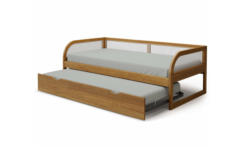 Lit gigogne Makau noisette avec matelas en option