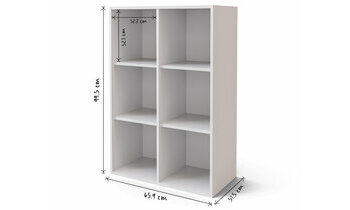 Dimensions Casier Caldra 6 cases de rangement